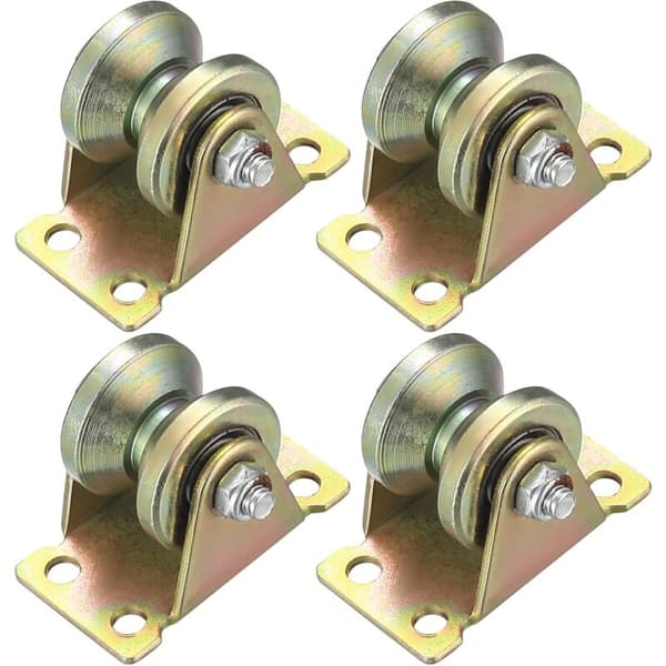 4 Pieces Lifting Block, Lifting Pulley, Track Roller Cable Wheel for Rope Rail Sliding Gate (V-Roller)