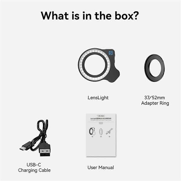 Macro Lens Fill Light Ring Light 3 Colors 5 Levels 2700k-6500k 32LED Lamp Beads 45 Lighting Effects