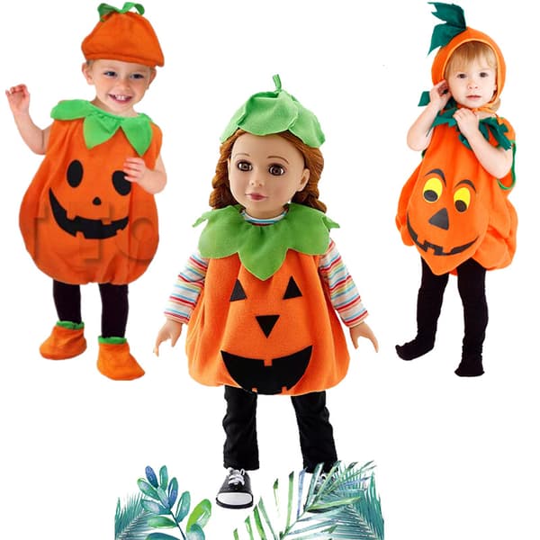 Børns Halloween-kostumer, babymodellerings-performance-kostumer, søde græskar-tøj, egnet til højde 95-100cm