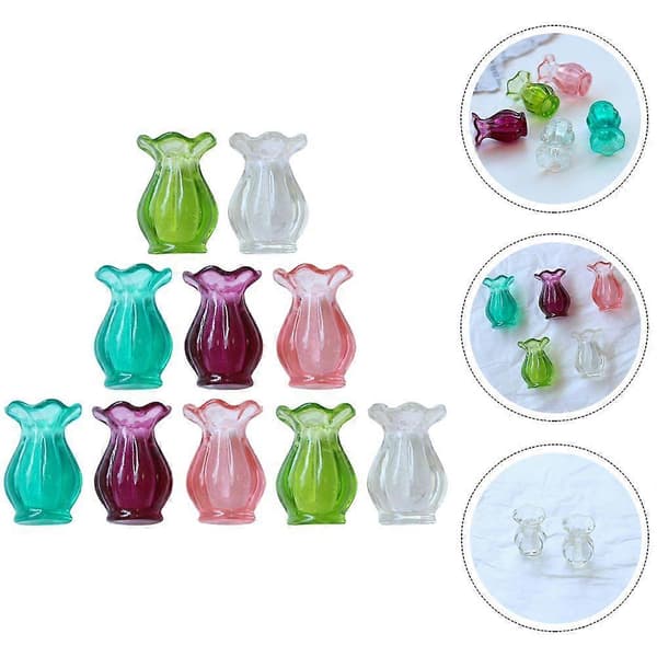 10 st Miniatyr Vas Ornament Mini Vas Modell Simulering Planter Mini Husdekorationer