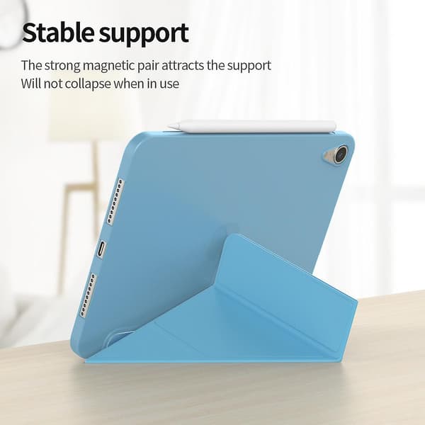 Magnetisk Absorberende Origami Smart TPU + PU Læderetui til iPad mini (2021) Sort Black