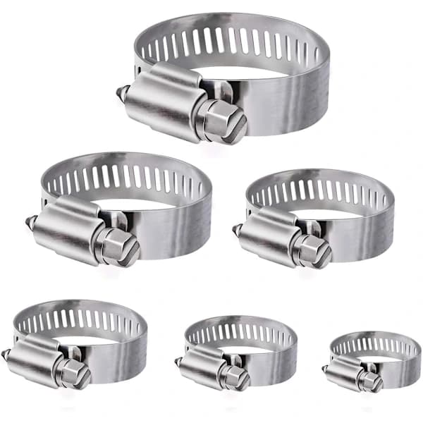 Hose clamps, 36 pcs adjustable 6-51 mm range stainless steel Ho
