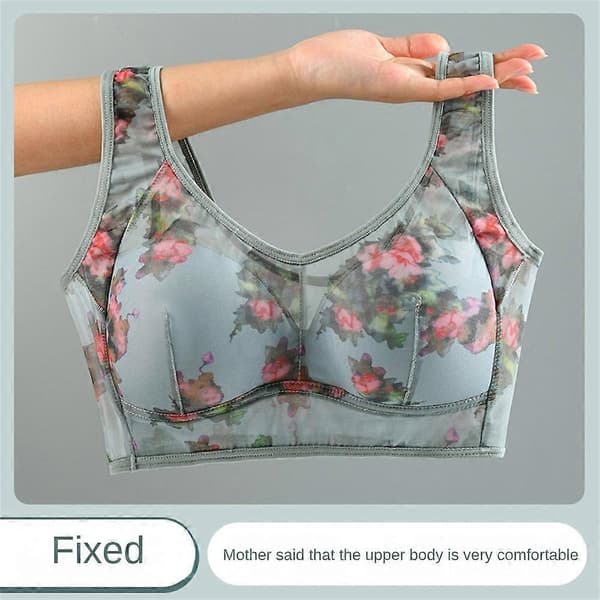 Isilkslace Cooling Comfort Bra, Lace Wireless Comfortable Bra - Blue