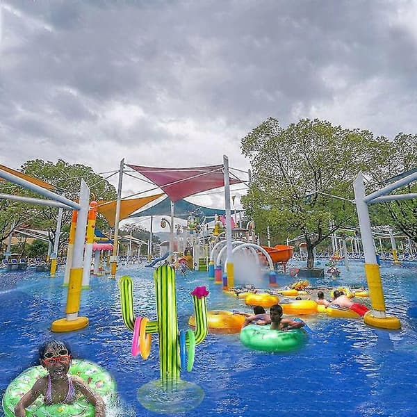 Uppblåsbart Kaktus Ringkastningsspel - Roligt Poolpartyspel för Barn och Vuxna