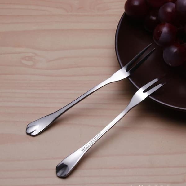 Minigaffel i rustfritt stål, frukt- og dessertgaffel (12 stk)