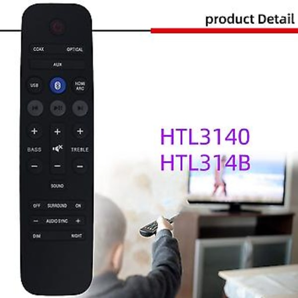 Fjernkontroll Erstatning for Hjemmekino Soundbar A1037 26BA 004 HTL3140B HTL3140 Htl3110B Htl31