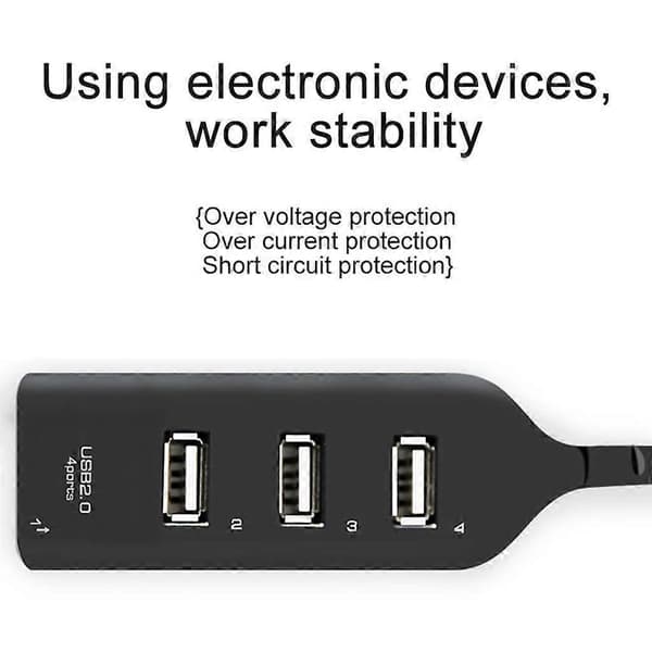 4-ports USB 2.0 høyhastighetshub, Multi USB-portforlenger for Windows PC
