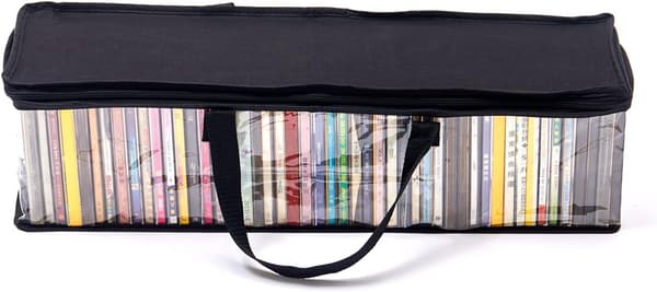 4-pakning PVC Mediaoppbevaring - Vanntett CD-etui med håndtak, hvert etui rommer 48 CD-er