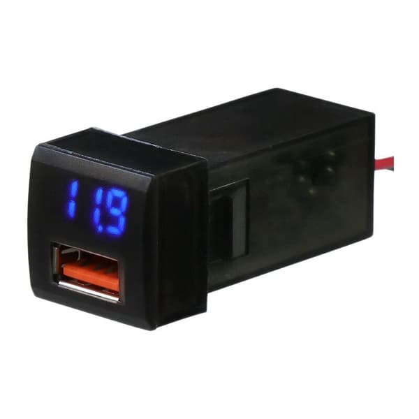 QC3.0 USB-interfaceudtag Biloplader Batterimonitor Spændingsdisplay til Prado
