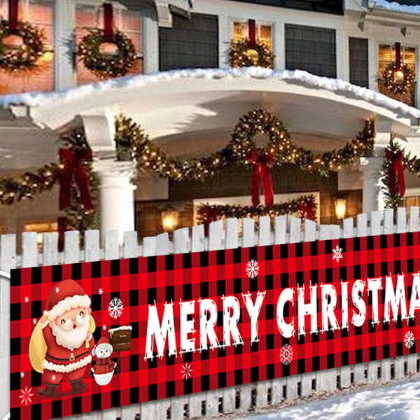 *Juleudstilling til veranda, God Jul-banner, hængende bannere Cou*