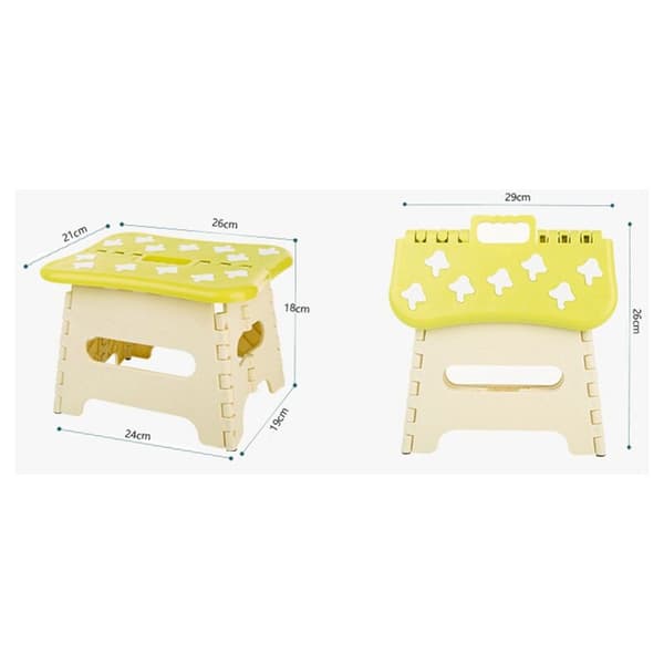 Folding Stool Portable Chair Seat for Bathroom Kitchen Garden Camping Kids Portable Handle Bench, A