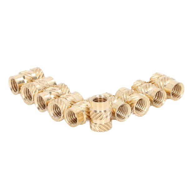 100pcs Brass Insert Wear Resistance Anti Corrosion Burr Free Knurled Threaded Insert for 3D Printer M4x8x6