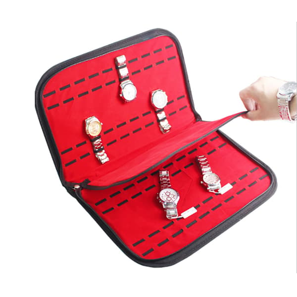 20 Slot PU Fluff Watch Storage Box Organizer Zipper Collection Case Container Decoration[CO]