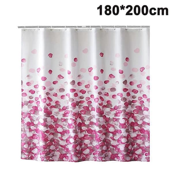 Duschdraperi | Duschdraperi - Rosa Blomblad 180 cm Bred * 200 cm Hög