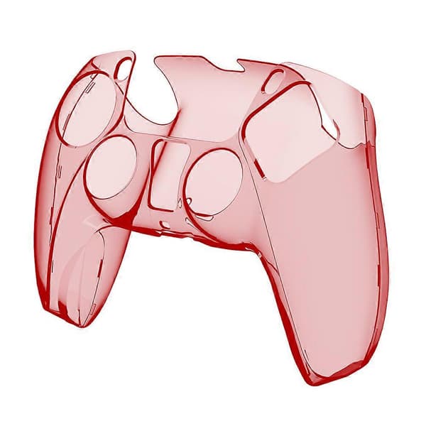 Skyddsfodral Kontrollskal för PS5-kontroller (Transparent Röd)