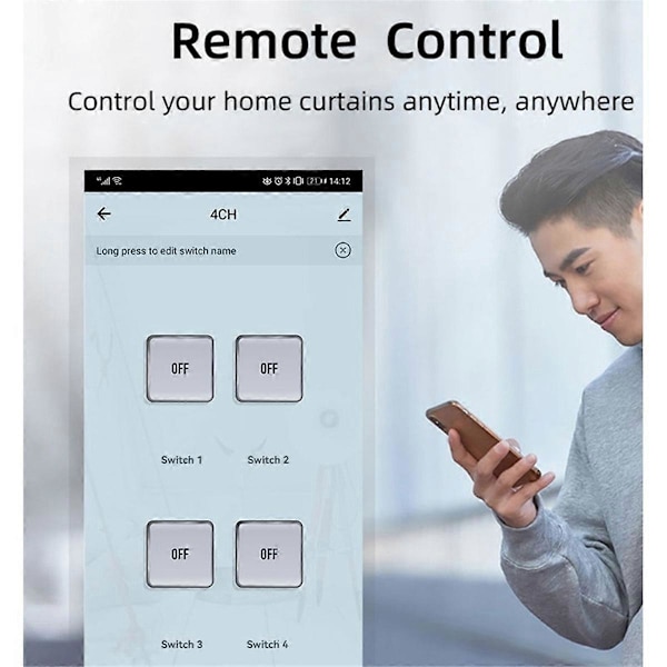 Tuya Zigbee 4 CH Smart Switch Sensor Passiv Torr Kontakt AC85-250V