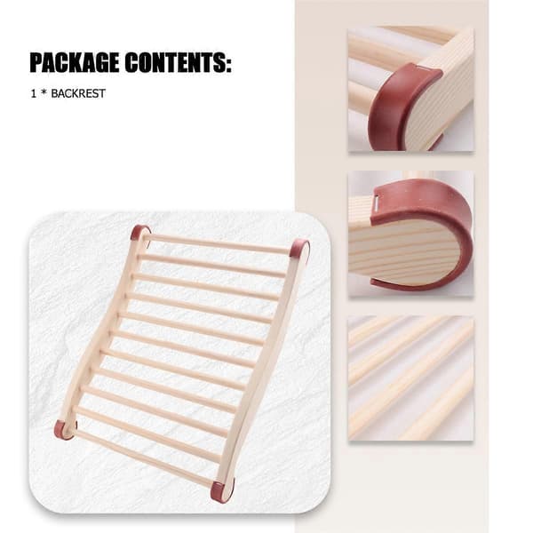 Basturyggstöd, Träbasturyggstöd, Ergonomiskt S-format Ryggstöd
