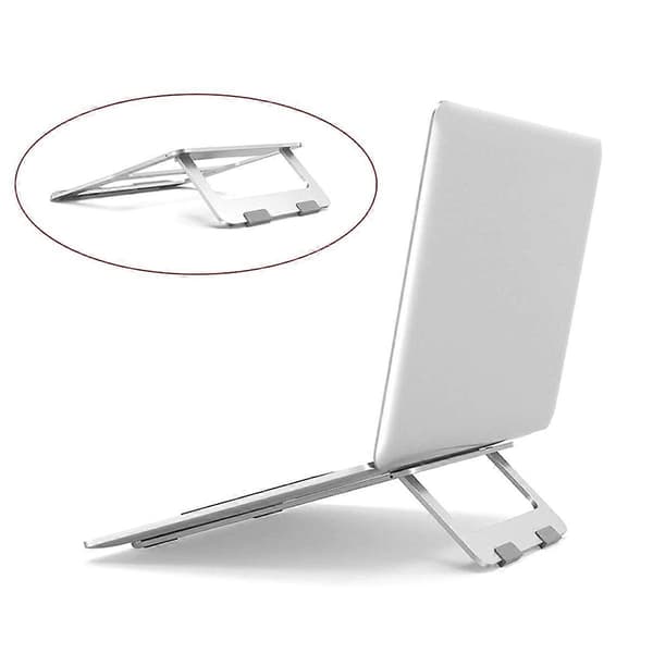 Justerbart Laptopställ i Aluminium, Vikbart Skrivbordshållare