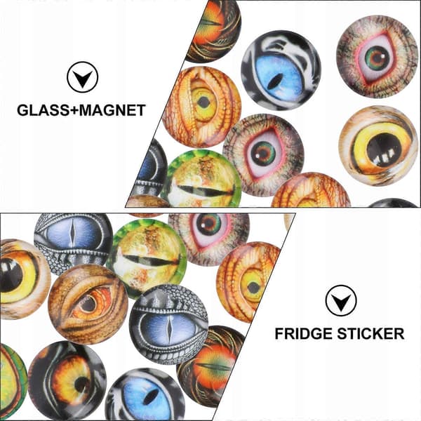 Runda Cabochons Flatback Djuröga Glas Sticker