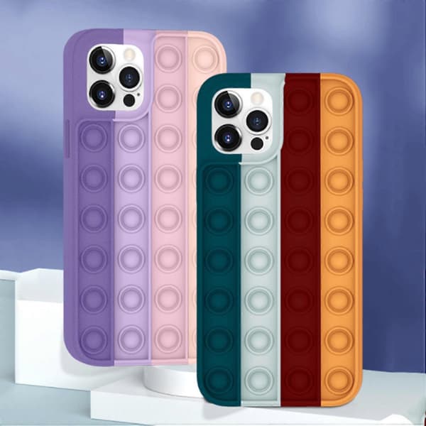 Fidget Leksaker Telefonfodral, Push Pop Bubble Stressreducerande Fullkroppsskydd Stötsäkert Silikonfodral Kompatibelt Med Iphone 7 Plus/8 Plus
