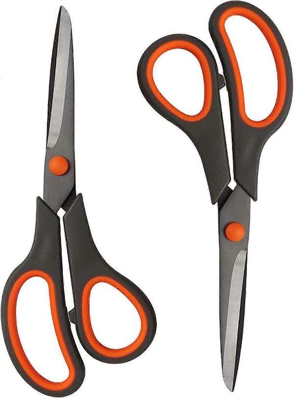 8\" Multifunktionssax Bulk 2-pack Ultraskarpa Titanskär - röd