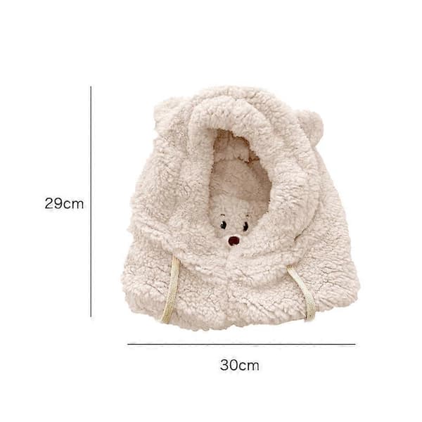 Integration av Cashmere Vindtät Halsduk och Mössa - Beige