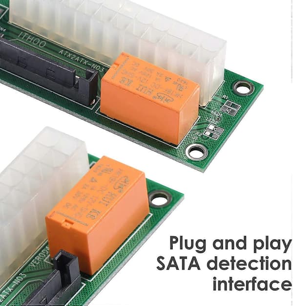 2-pack synkron startlinje dubbel strömstartlinje stor 4PIN/SATA strömförsörjning dubbel ström synkron startkort