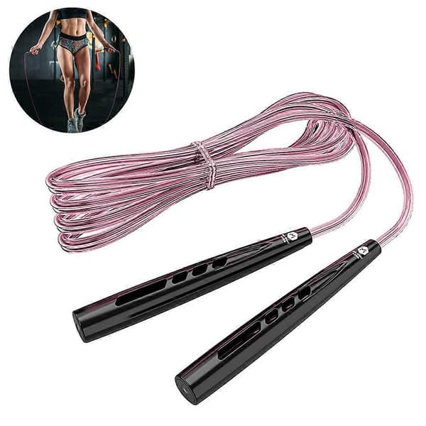 Sport Hopprep | Justerbart Långt PVC Hopprep - Rosa (Pappersrör)