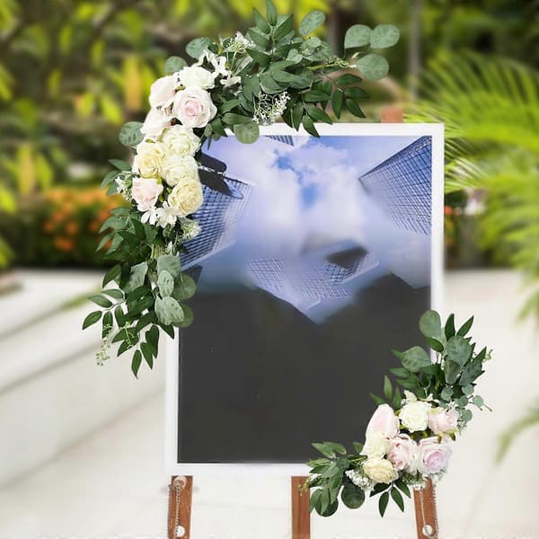 2 st Bröllopsbåge Blommor Swag Handgjorda
