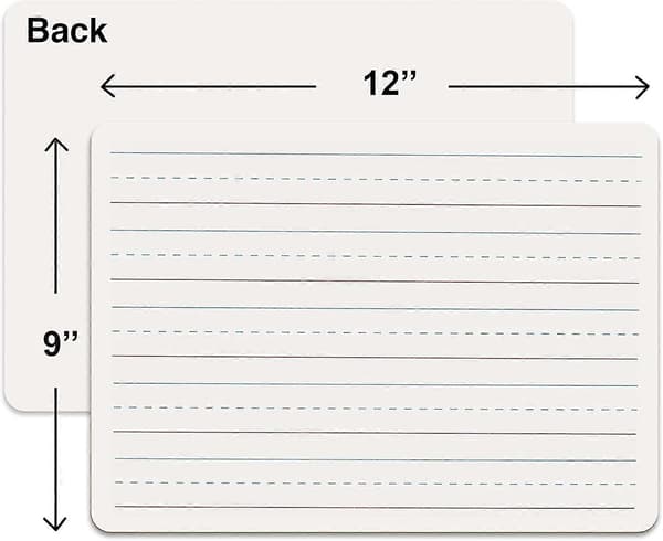 2-pack whiteboard med linjer, 23 x 30 cm, dubbelsidiga mini-whiteboards