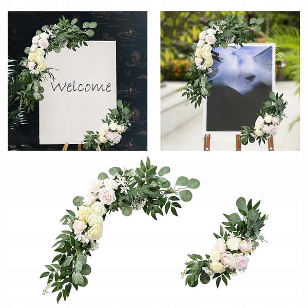 2 st Bröllopsbåge Blommor Swag Handgjorda