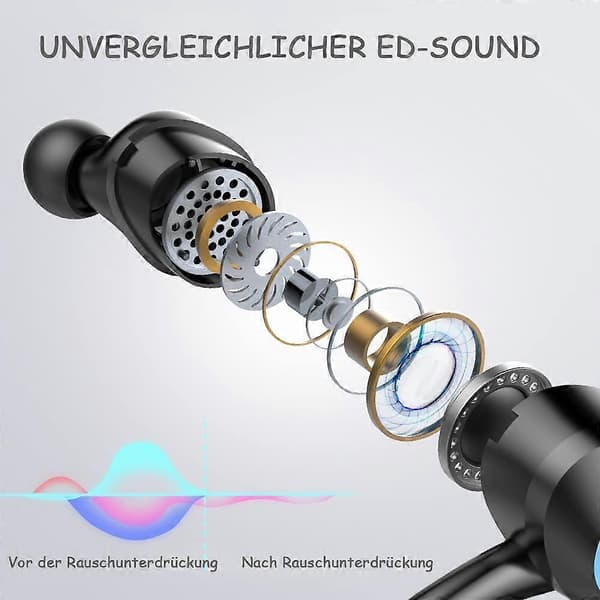 Sport Bluetooth Headset Trådlösa Bluetooth In-Ear Hörlurar Trådlöst Headset Med 2 Hd Mikrofoner