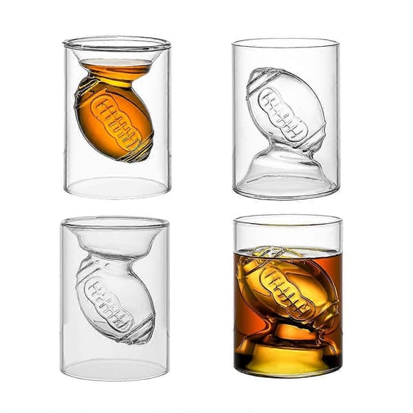 4 st Fotboll Vändbara Shotglas