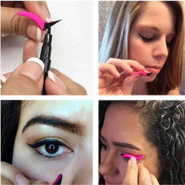 6 silikon ögonskuggsstämplar, eyeliner svansstämplar, ögonfransstämplar