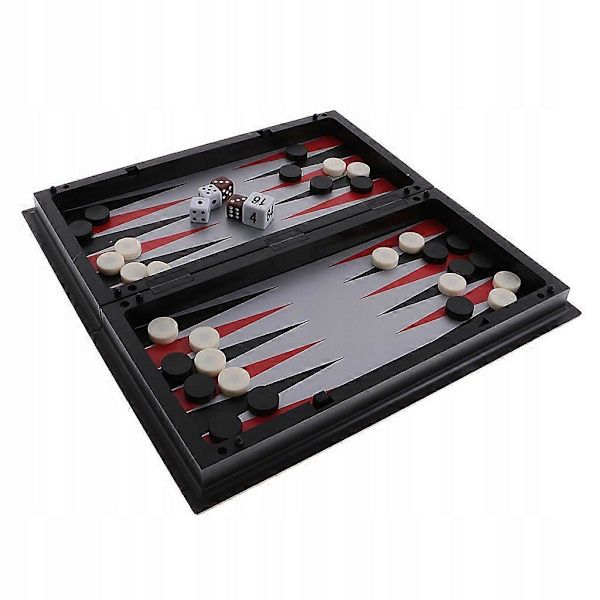 3 i 1 Brädspel Schack Dam Backgammon