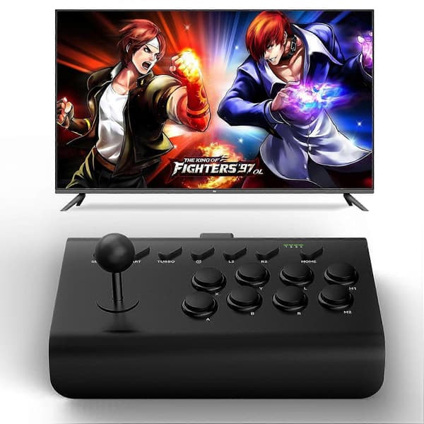 Joystick Kontroller 3-läges Anslutning för PS4/PS3/Xbox One/Switch (Ren Svart)
