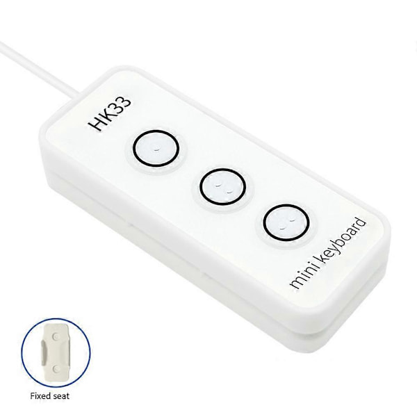 3 Tangenter USB Makro Programmeringsknappsats Vit