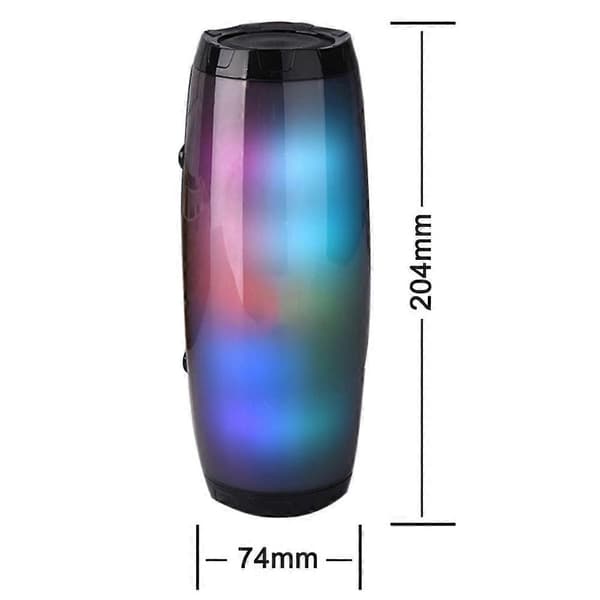 Färgglada Lampor Trådlös Bluetooth Högtalare Subwoofer Kan Ringa Kort-Svart