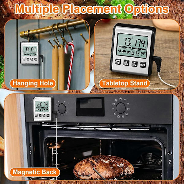 2 st TP710 Digital Matlagning Kötttermometer