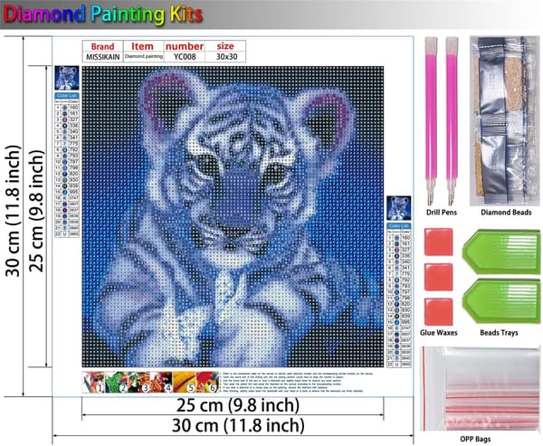 Diamantmålning Tigerfjäril, DIY 5D Djur Diamantkonst
