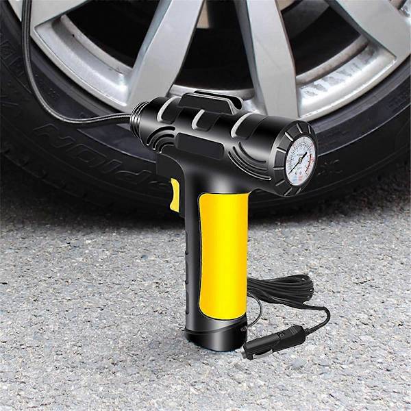 Bärbar däckpump, bilmonterad pump för bildäck