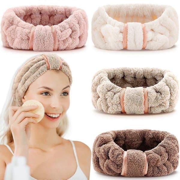 4 st Mikrofiber Hårband Spa Ansiktsband Smink Hårband