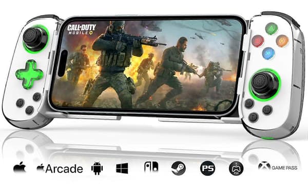 Trådlös spelkontroll för mobiltelefon Android iOS för PS4 Switch (Vit)
