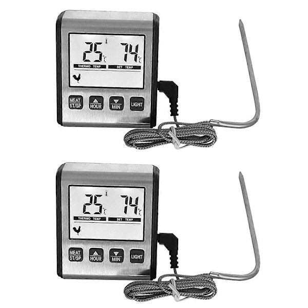 2 st TP710 Digital Matlagning Kötttermometer