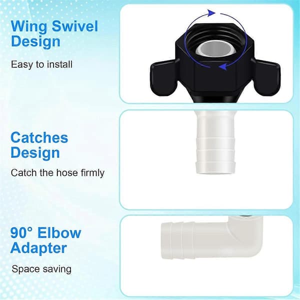 4-pack Barb Elbow och Rak Sviveladapter RV Vattenpump