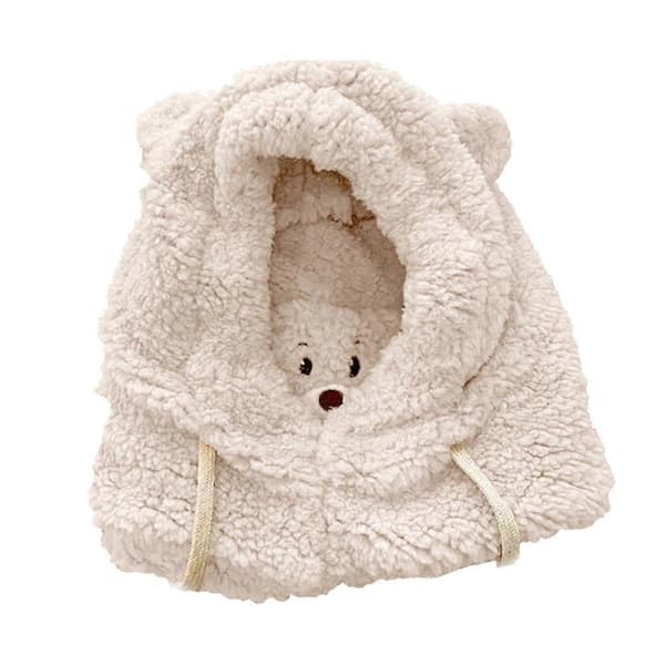 Integration av Cashmere Vindtät Halsduk och Mössa - Beige
