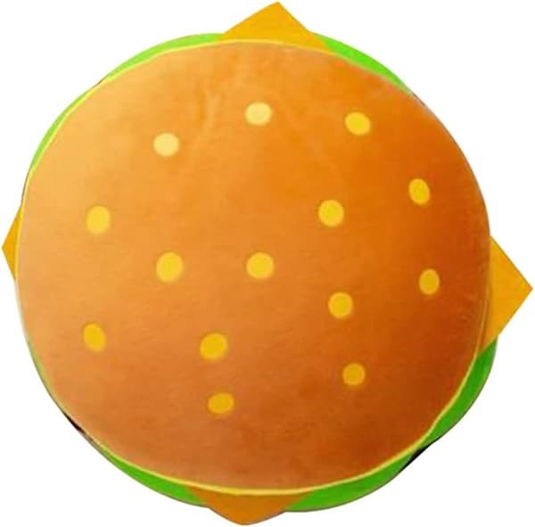 Hamburgerkudde, soffa hamburger ländryggskudde 3D plyschmat