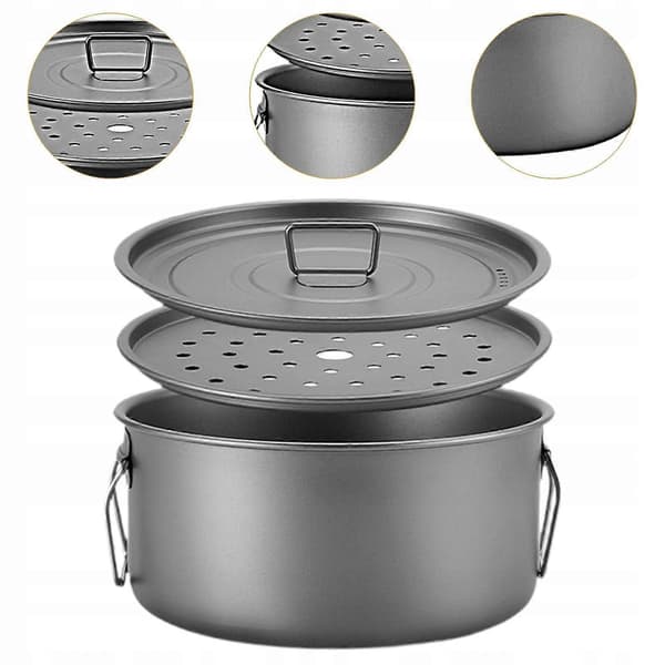 Camping Kastrull 2200ml Titan Campingmugg För Med Ånggaller