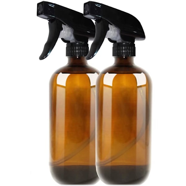 2 sprayflaskor 500ml bärnstensfärgade glas sprayflaskor återfyllningsbara