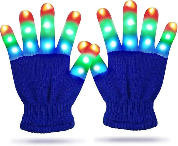 LED-fingerhandskar för barn, roliga leksaker för barn - Presenter till barn (Blå)